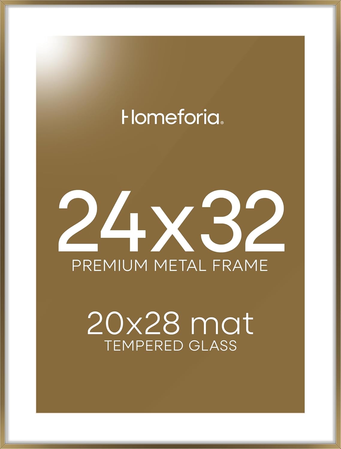 Homeforia 24x32 Picture Frame Bronze, High End Metal 24 x 32 Large Poster Frames with Mat 20 by 28