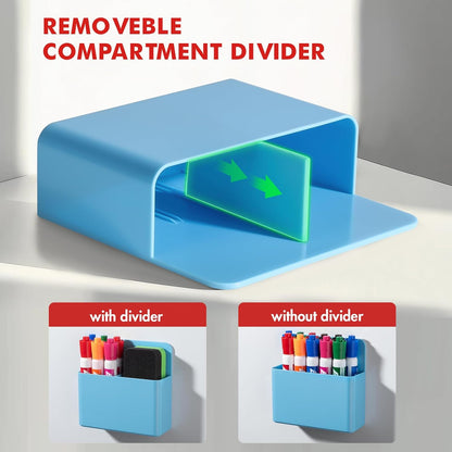 BEYGORM 2 Pack Plastics Magnetic Pen Holder for Refrigerator, Dry Erase Marker Holder for