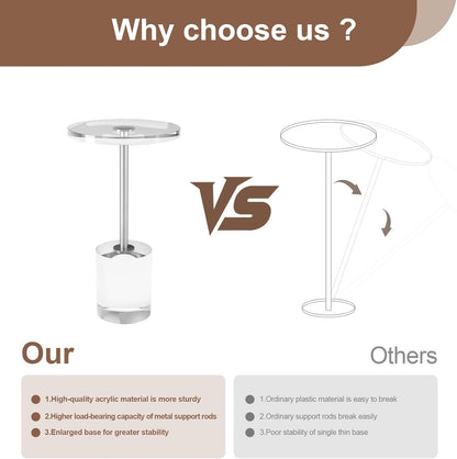 Acrylic End Table, Modern Minimalist Acrylic Side Tables, Clear Side Table for Living Room