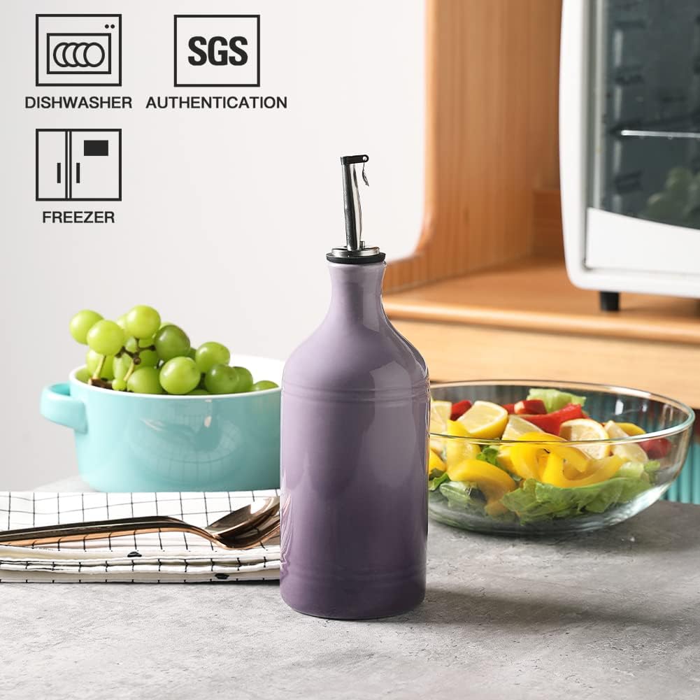 Sweejar Ceramic Olive Oil Dispenser Bottle, Opaque Oil Cruet Protects Oil to Reduce Oxidation
