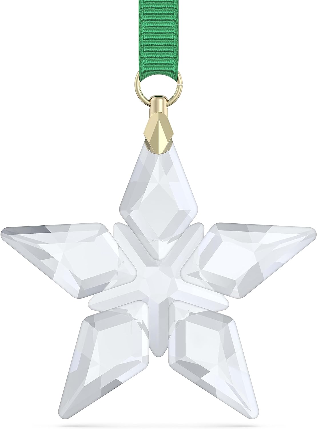 Swarovski Annual Edition 2023 Little Star Ornament with Green Ribbon and Gold-Tone Finished