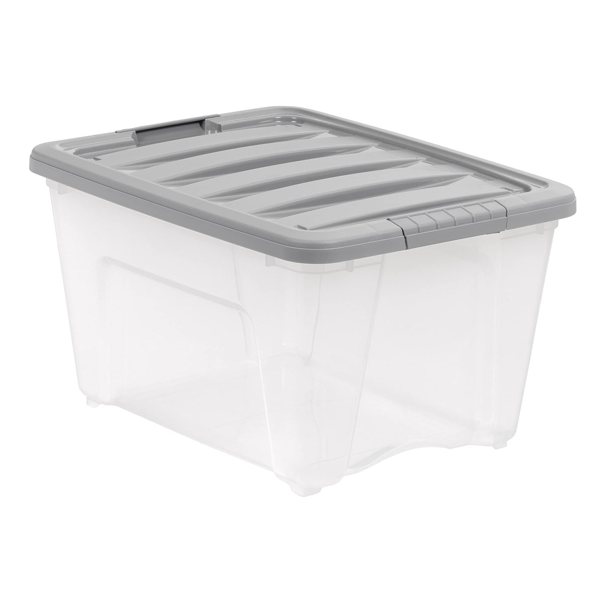 Amazon Basics Plastic Storage Containers with Secure Latching Lids, Stackable Organization Bins