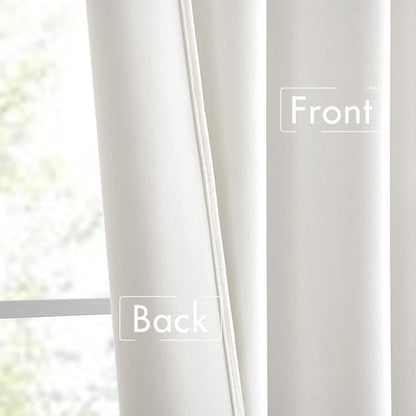 MIULEE White Velvet Curtains 90 inches Long 2 Panels - Luxury Pinch Pleated Room Darkening Window