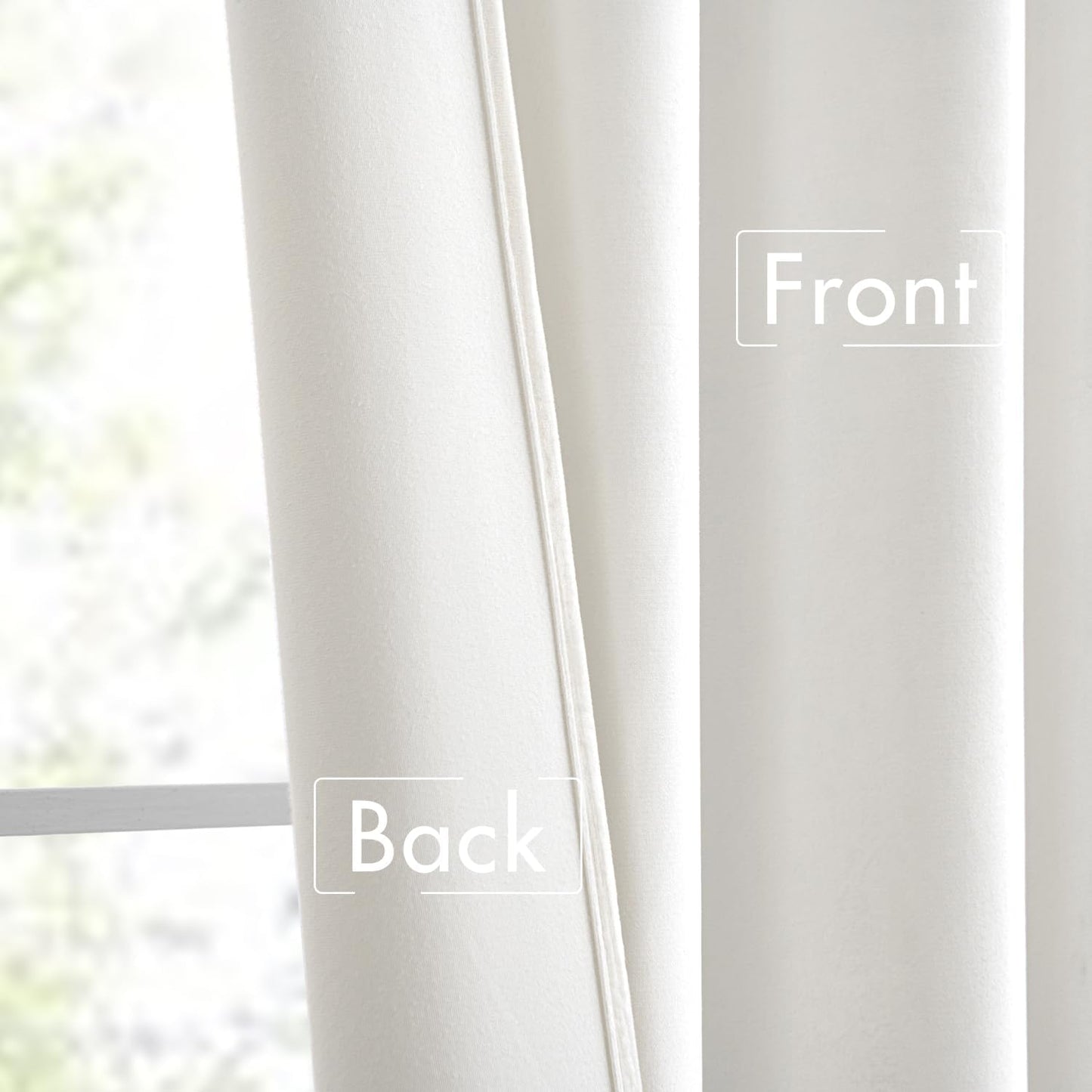 MIULEE White Velvet Curtains 96 inches Long 2 Panels - Luxury Pinch Pleated Room Darkening Window