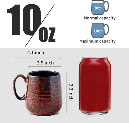 Hasense Coffee Mugs 8 oz, Ceramic Small Espresso Cups Set of 6, Mini Cups with Handle for Coffee
