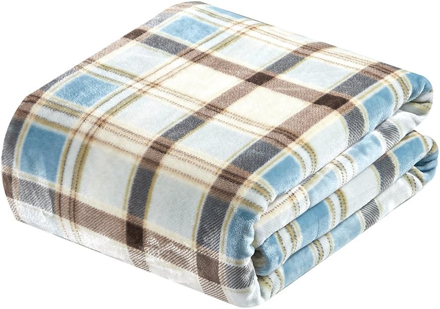 MERRYLIFE Throw Blanket Plaid Sherpa | Ultra-Plush Soft Colorful Oversized | Decorative Couch
