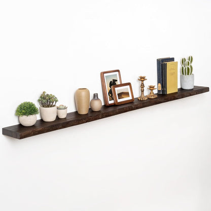 72" Floating Shelves, Live Edge Elm Wood Floating Shelf for Wall, Wall-Mounted Display Shelves with