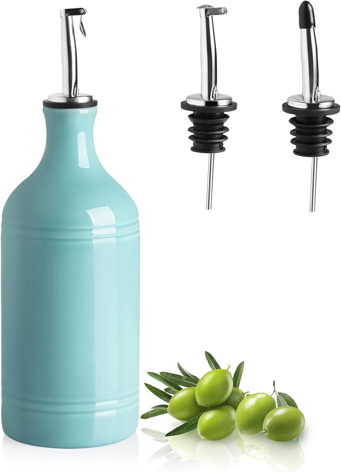 Sweejar Ceramic Olive Oil Dispenser Bottle, Opaque Oil Cruet Protects Oil to Reduce Oxidation