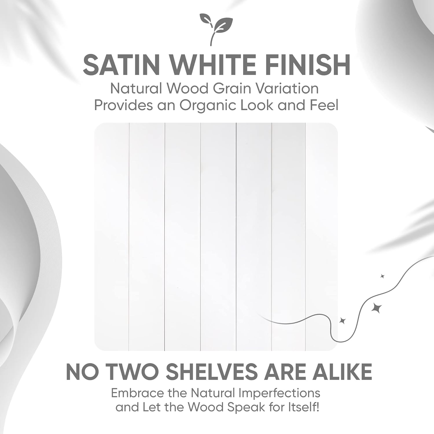 Homeforia White Floating Shelf 12 inch, High End Solid Real Wood Small 12inch Floating Shelves for