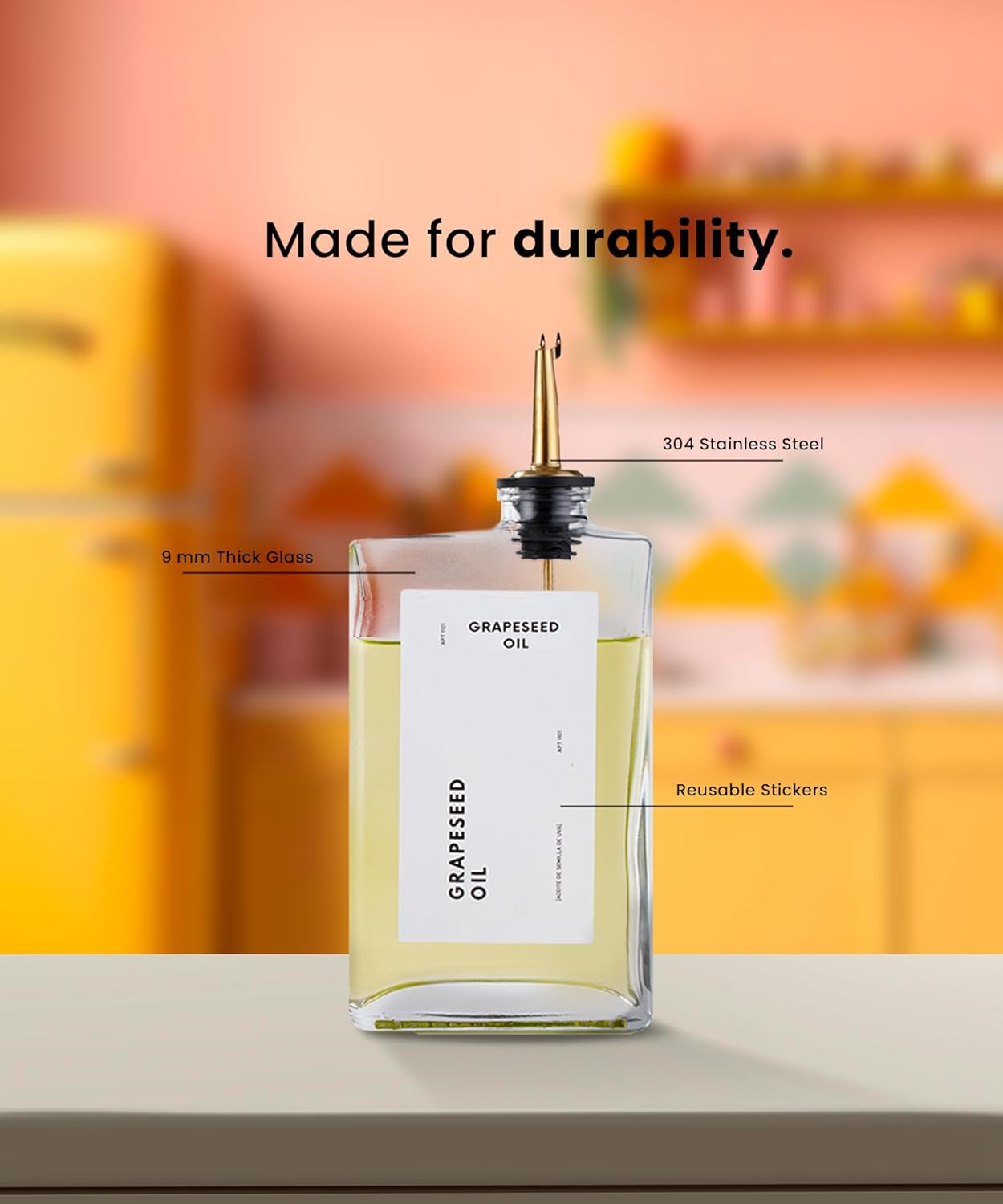 Olive Oil Dispenser for Kitchen, Cooking Oil and Vinegar Dispenser Set, Olive Oil Bottle, Soy sauce