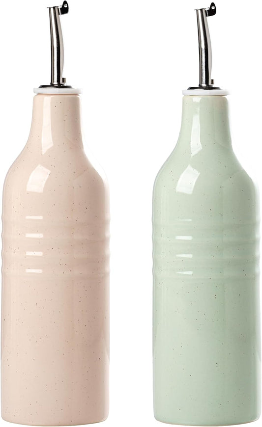 famiware Jupiter 16oz Ceramic Olive Oil Dispenser Bottle, Olive Oil and Vinegar Dispenser Bottle