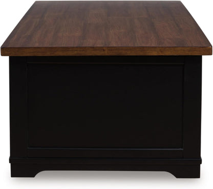 Signature Design by Ashley Wildenauer Farmhouse 2-Drawer Lift-Top Coffee Table with 2 Storage Bins