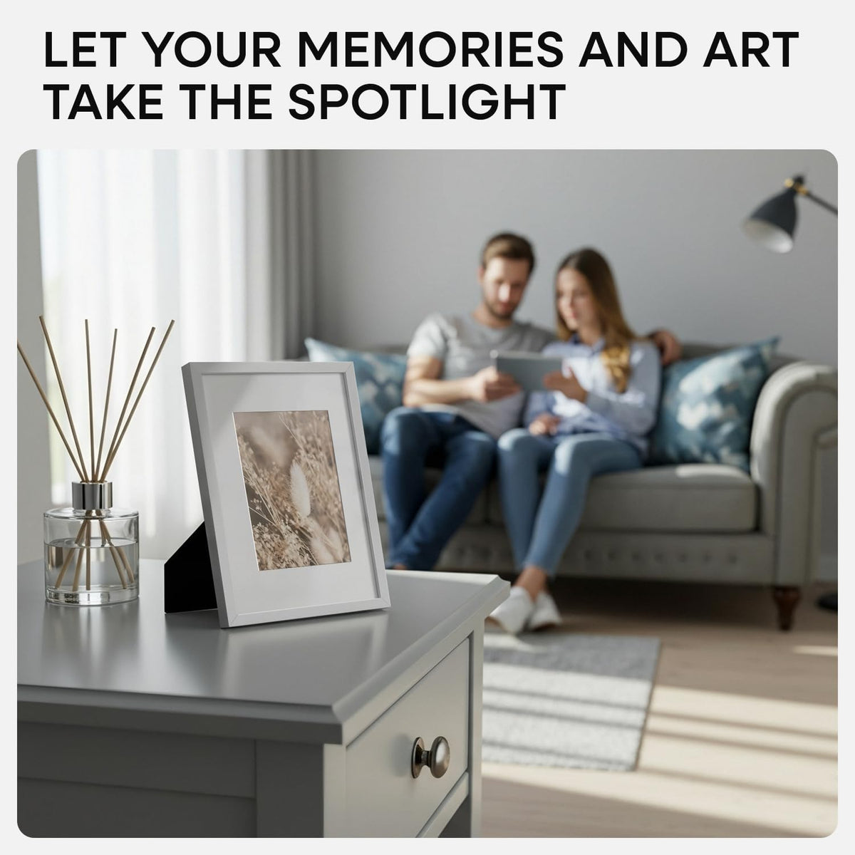 Homeforia A5 Picture Frame Silver, High End Metal 5.8 x 8.3 Frame Matted to 4.1 x 5.8 Art, A5 Frame