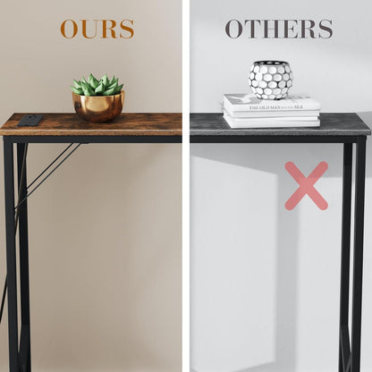 47.2'' Console Table, Skinny Entryway Table with Fast-Charging Station, Narrow Long Sofa Table