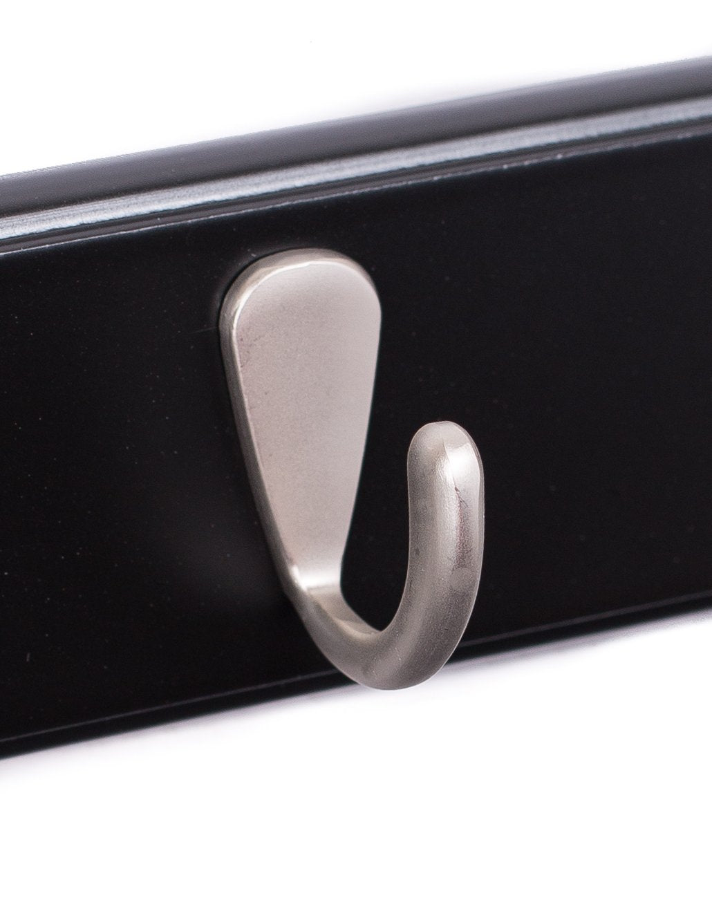 BIRDROCK HOME Modern 3 Hook Coat Rack - Black Finish - Satin Nickel Hooks