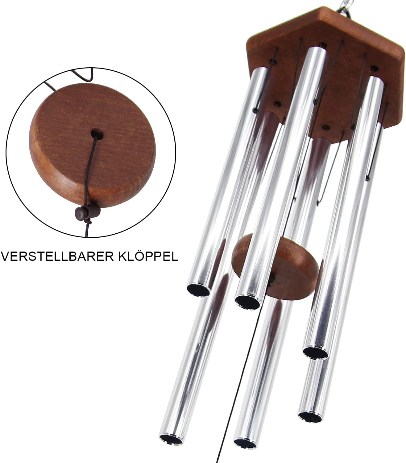ASTARIN Memorial Wind Chimes for Outside, 30'' Deep Tone, Sympathy Wind-Chime Personalized with 6