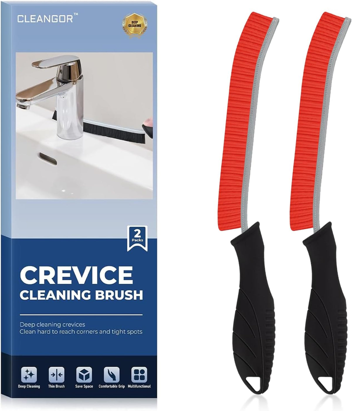 Crevice Cleaning Brushes, Cleaner Scrub Brush Tool for Hard to Reach Tight Space, Home Essentials