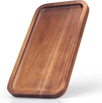 Small Wooden Platters Rectangle Long Charcuterie Boards Acacia Wood Serving Trays Home Decor Cheese