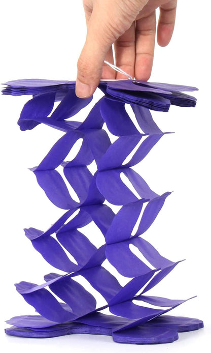 Purple-Gold Party Decorations Garland Streamers - 12pcs White Purple Lavender Graduation 4-Leaf