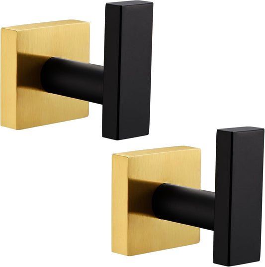 Angle Simple Bathroom Towel Hook 2 Pack, SUS 304 Stainless Steel Bath Robe Coat Holder Wall