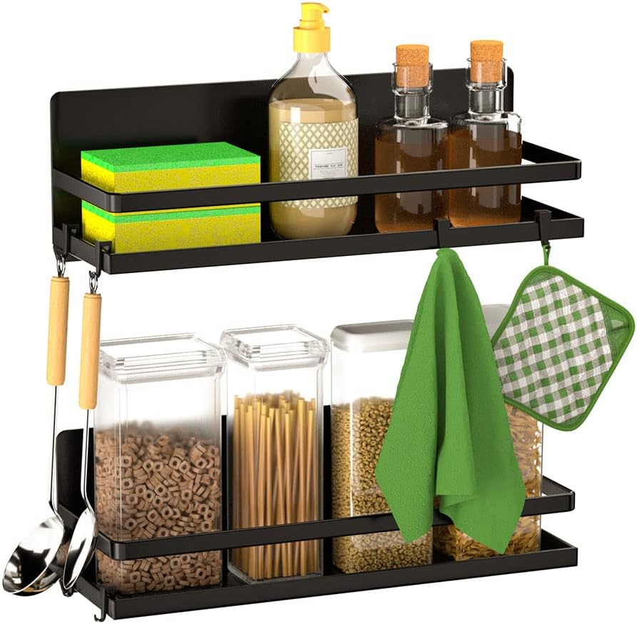 Magnetic Spice Rack for Refrigerator,Magnetic Shelf Fridge Organizer for Kitchen, Space Saver