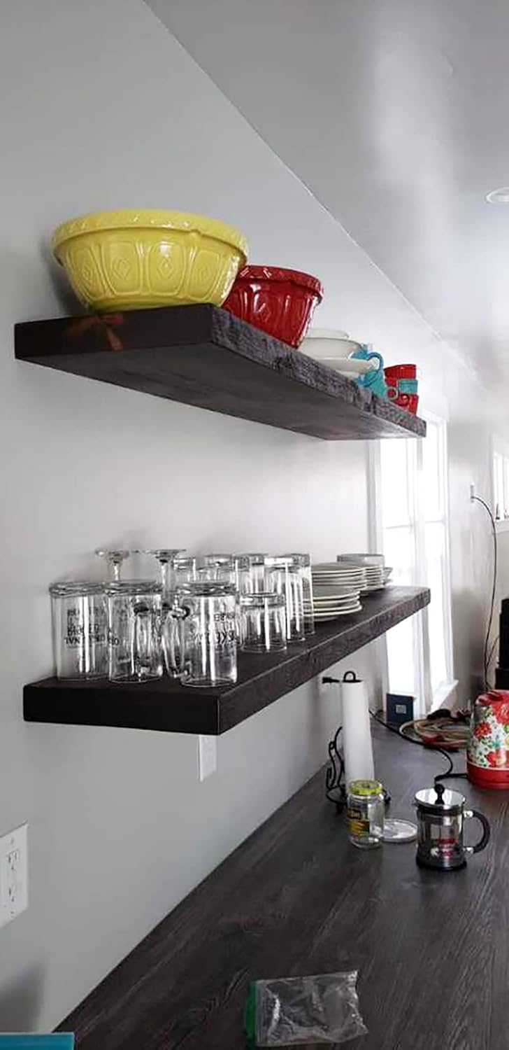 joelsantiques - 36 Inch Wooden Floating Shelves for Wall - 36x12x2 in - Made of Natural Wood - Long