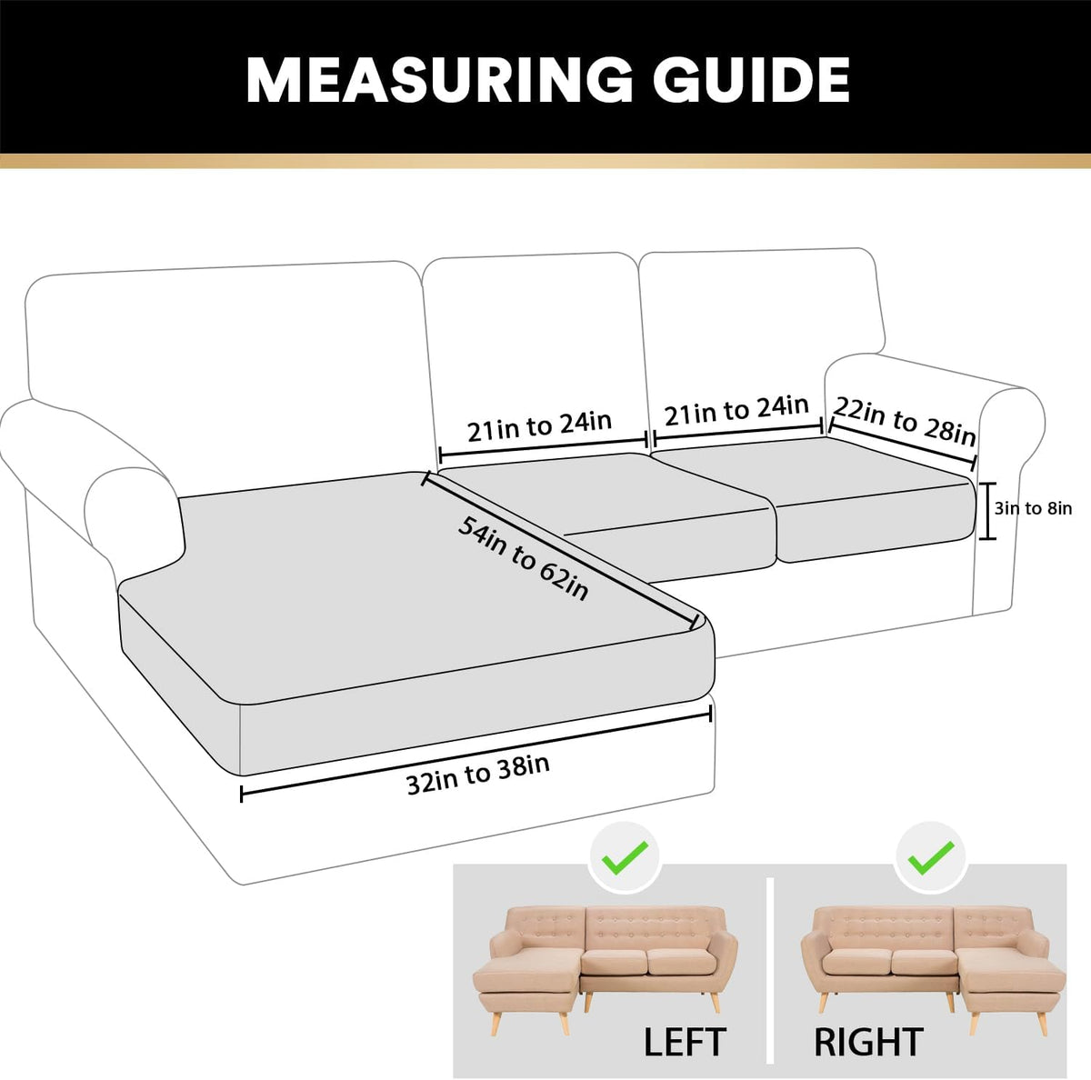 PrinceDeco Sectional Couch Covers 3 Pieces Velvet Sofa Covers L Shape Soft Couch Covers for