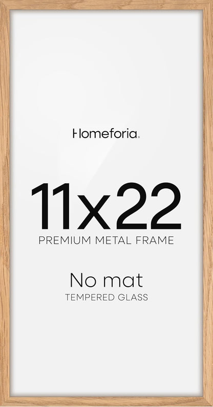 Homeforia 11x22 Newspaper Frame Wooden, High End Natural Oak 11 x 22 Picture Frame Light Wood