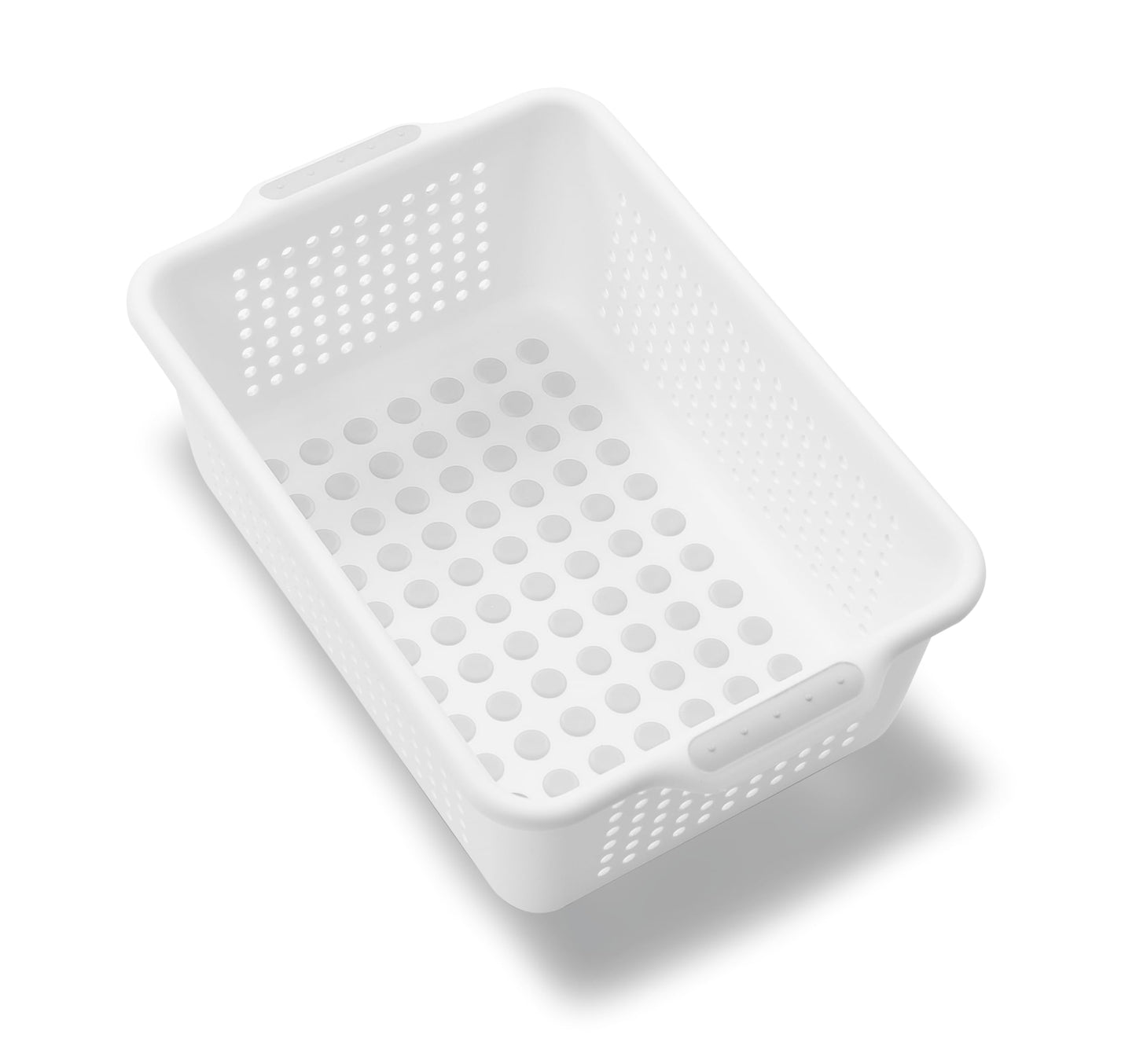 madesmart Classic Storage Basket with Soft Grip Handle, White