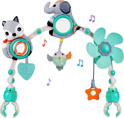 Baby Stroller Arch Mobile, Adjustable Musical Arch Toys Mobile for Crib with Universal Clamps