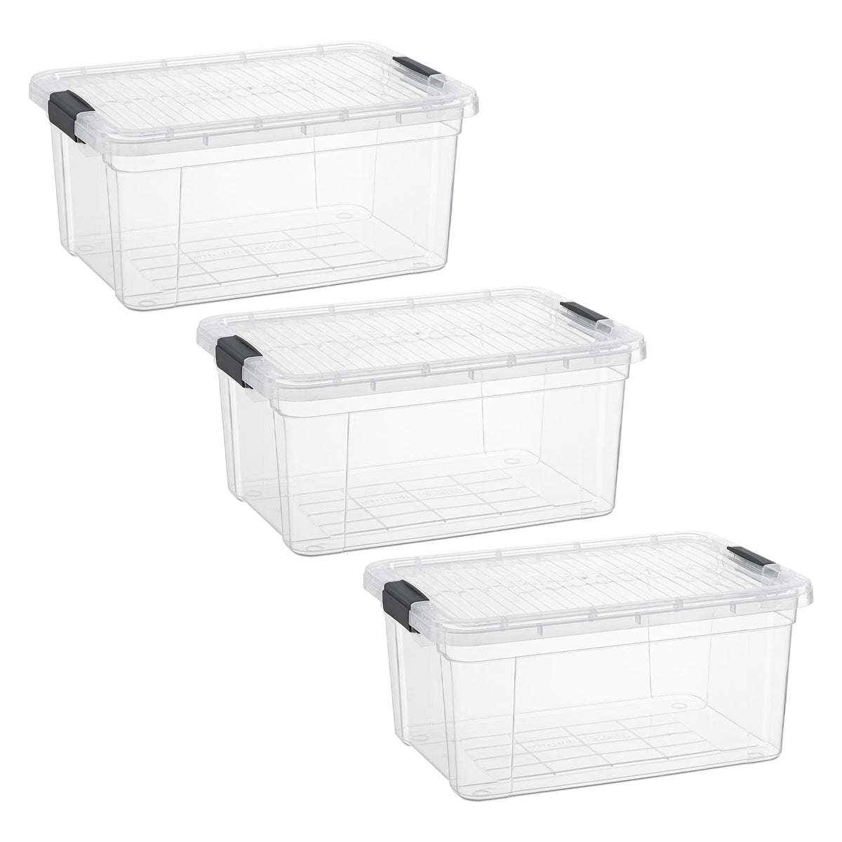Superio Small Clear Storage Boxes with Lids, 11 Quart Plastic Container Bins for Organizing
