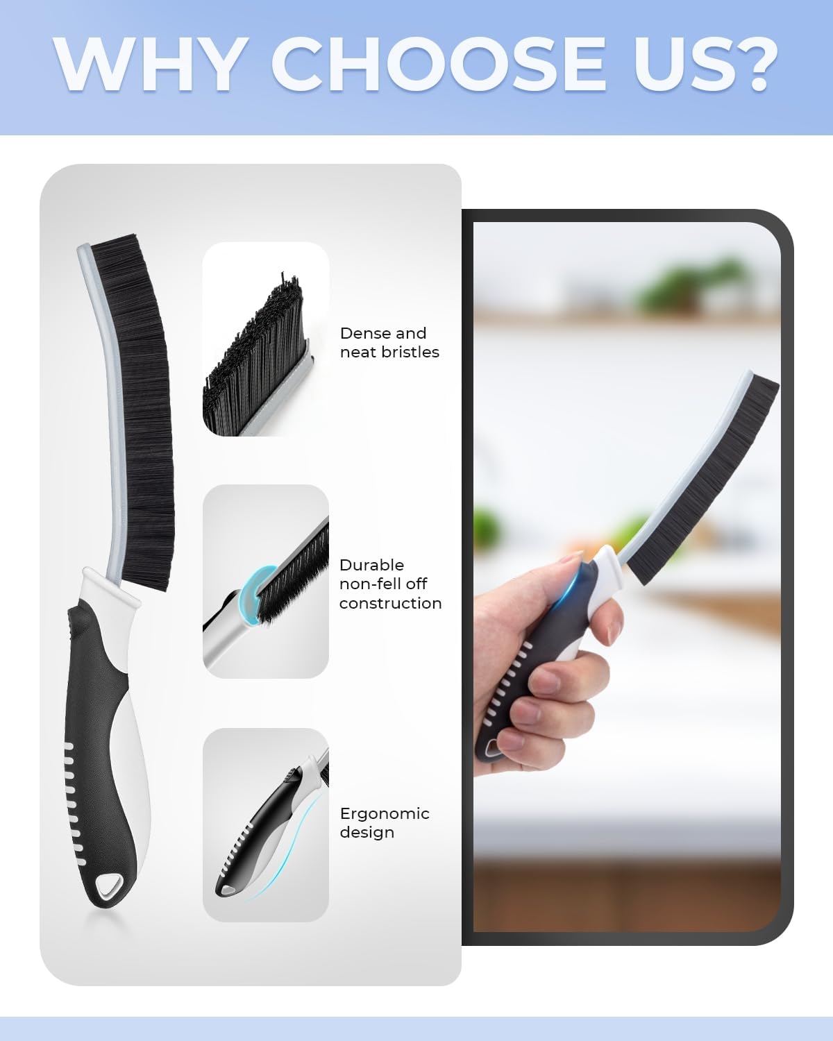 Crevice Cleaning Brushes, Scrub Brush for Hard to Reach Small Space, Home Essentials, Cleaning