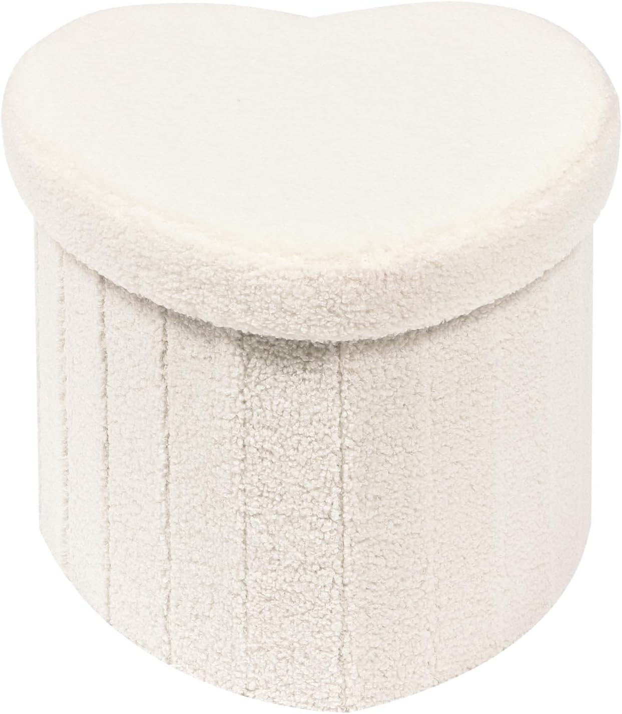 B FSOBEIIALEO Storage Ottoman Cube, Heart Shaped Ottomans with Storage Foot Stool Footrest for