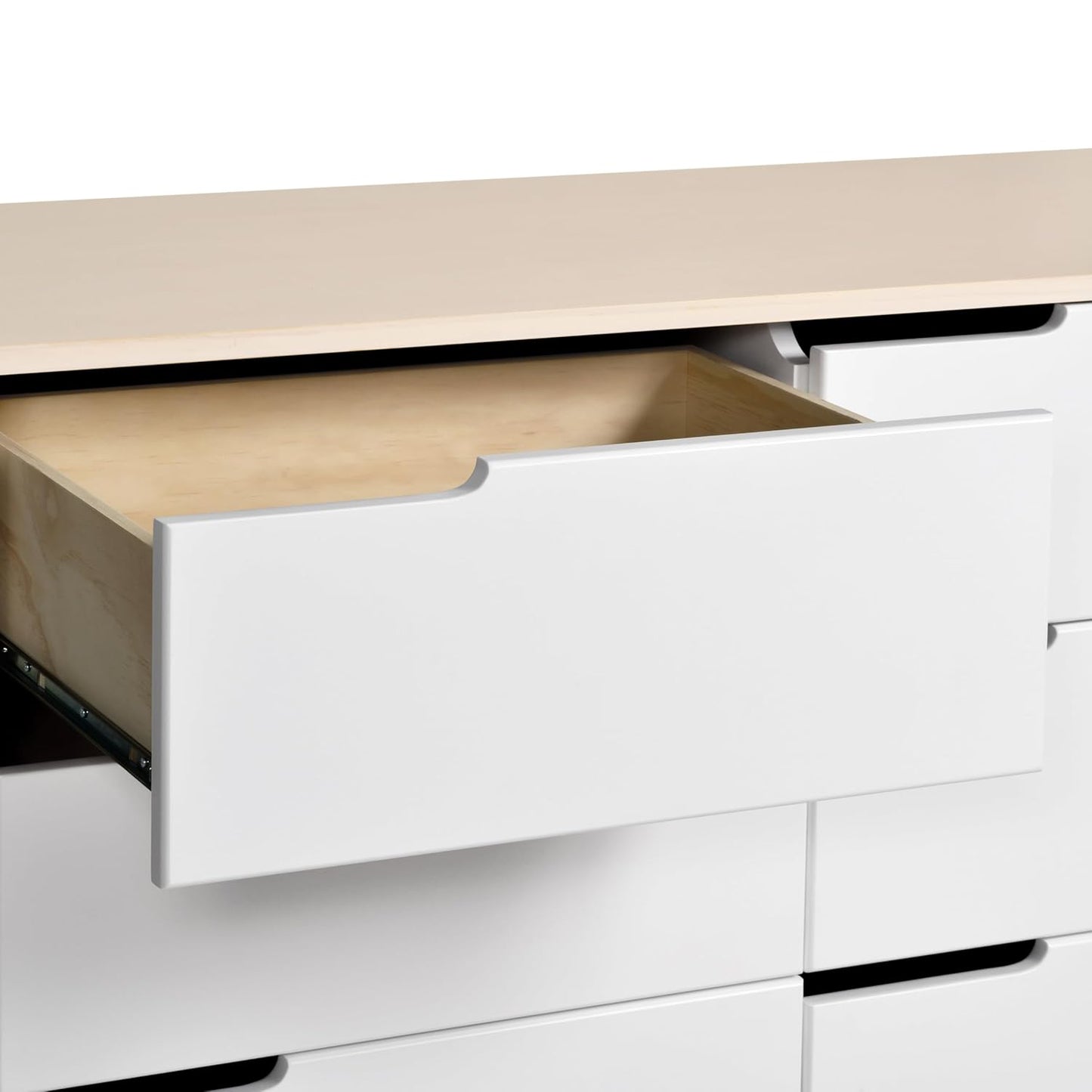 Babyletto Hudson 6-Drawer Assembled Double Dresser in Washed Natural and White, Greenguard Gold