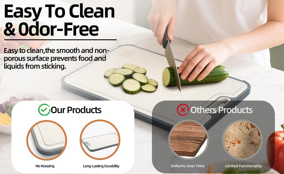Titanium Cutting Board for Kitchen, Double Sided Cutting Boards for Meal Prep with Pure Titanium