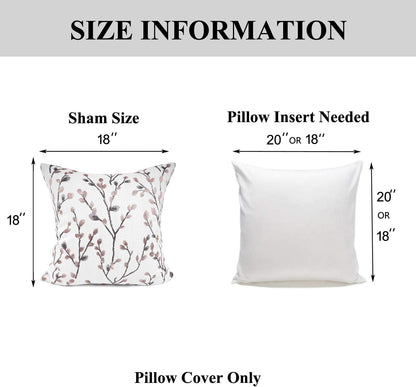 YOUR SMILE Classical Embroidery Jacquard Pink Leaf Pattern Square Decorative Throw Pillow Case