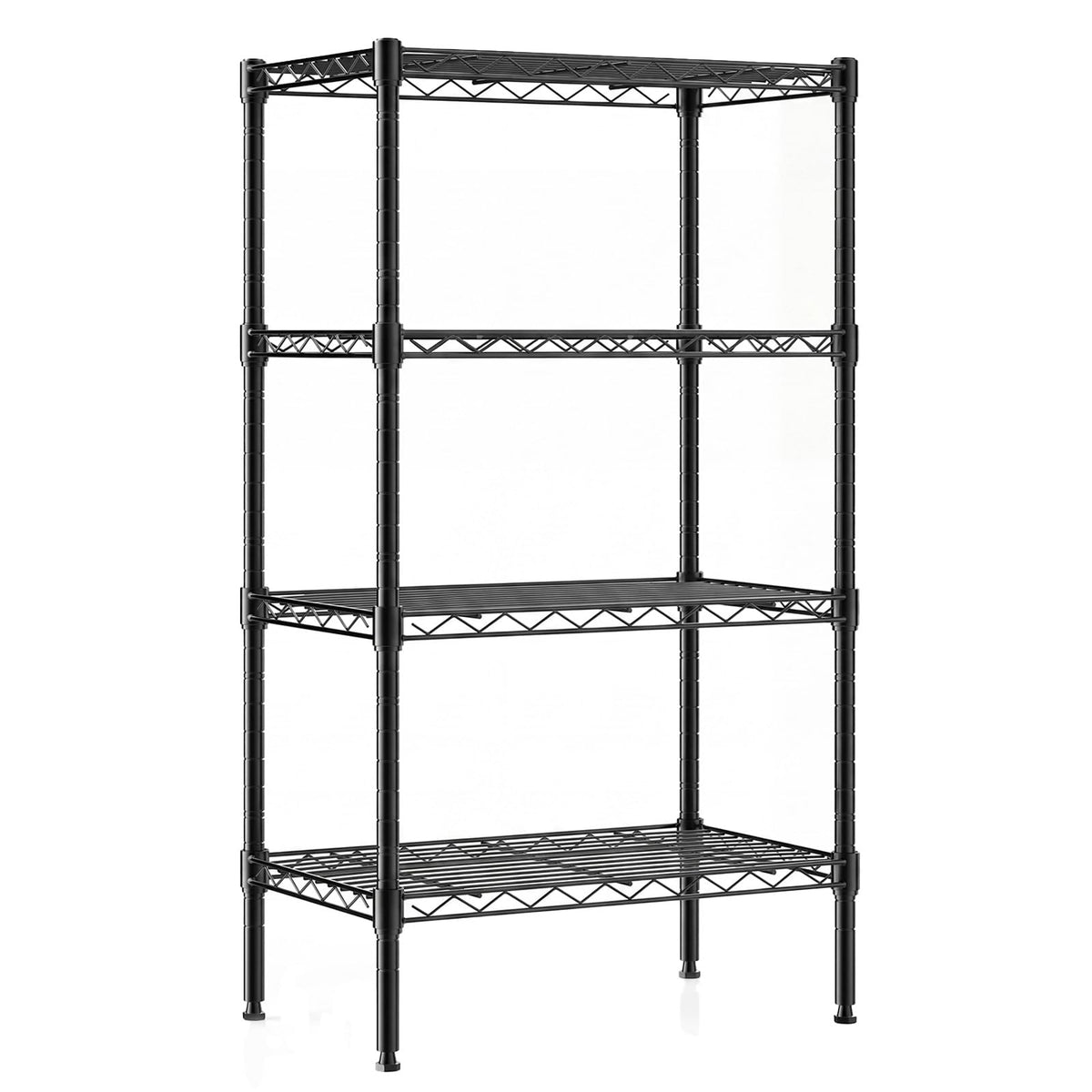 DUMOS 4-Tier Metal Storage Shelves, Wire Shelving, Storage Rack, 23.3" W