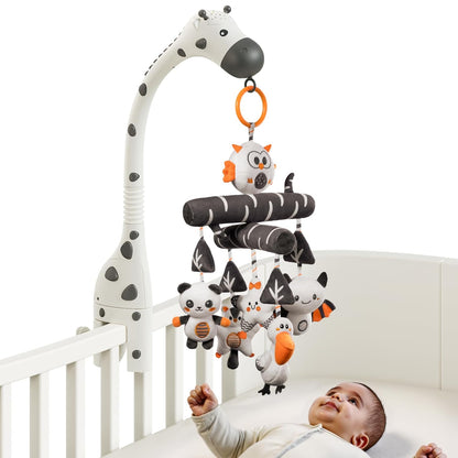 TUMAMA Baby Crib Mobile, Nursery Musical Mobile with Remote Control,Projection Night Light, Music