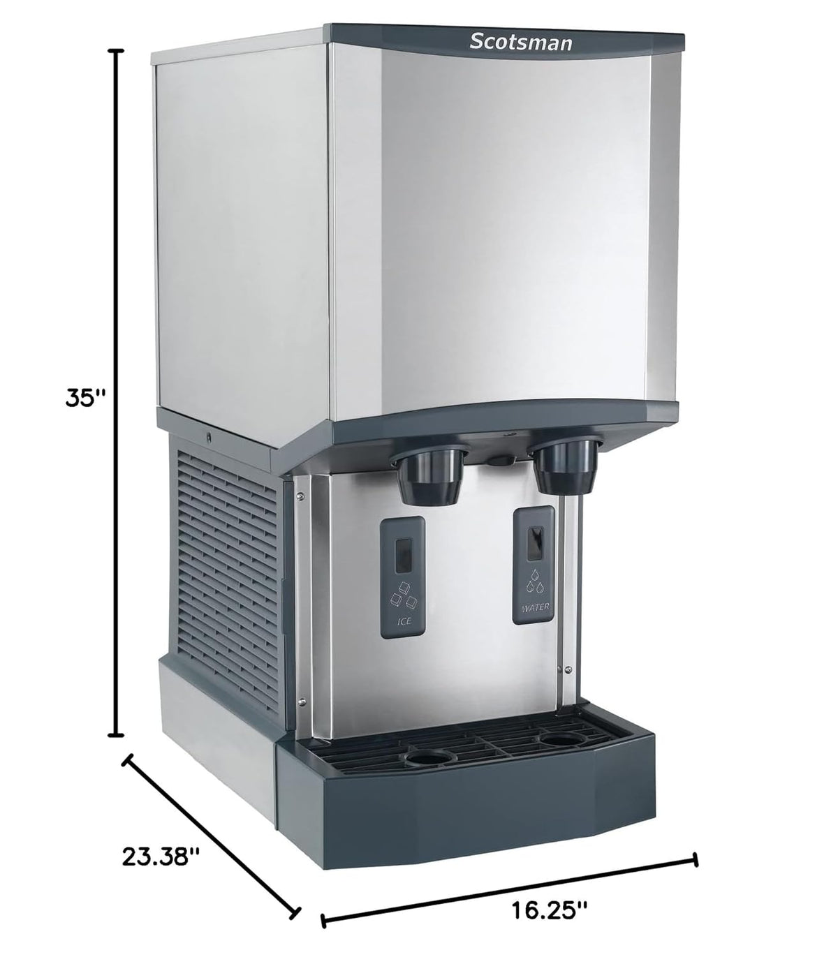 Scotsman Commercial Nugget ice Maker, Ice and Water Dispenser with Storage (HID312A-1) 260 pounds