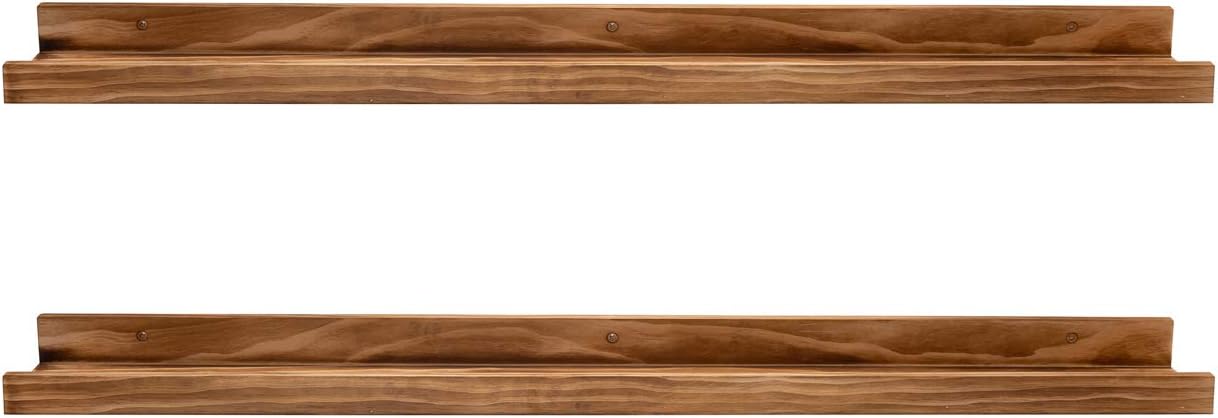 AZSKY Rustic Wood Floating Shelves for Nursery Books Long Wall Bookshelf Photo Picture Ledge Shelf
