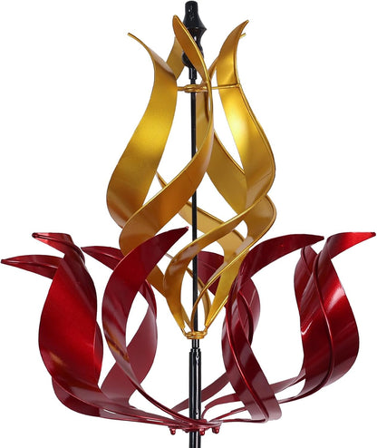 hogardeck Large Wind Spinners Outdoor, 93.3" Metal Tulip Wind Spinner with Stake, 360° Rotating