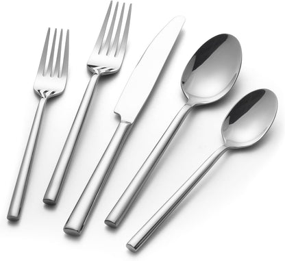 Alata Potter 40-Piece Forged Silverware Set Stainless Steel Flatware Set Cutlery Set, Service for