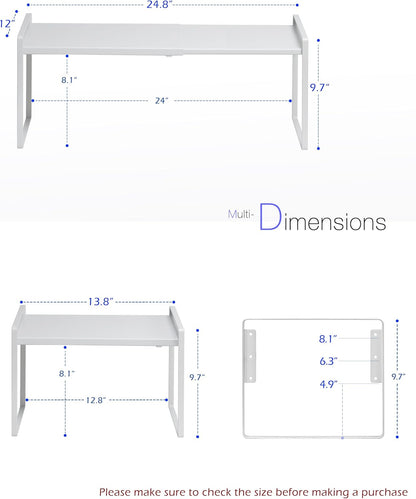 Nxconsu Cabinet Shelf Expandable Height Adjustable Shelf Organizer Riser for Kitchen Cabinet Pantry