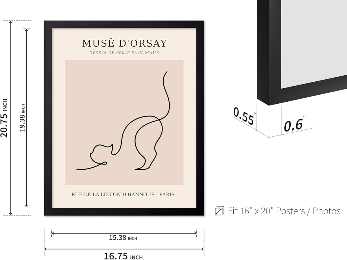 Poster Master Vintage Poster - Retro One Line Cat Drawing Print - Cat Art - Minimal Gift for Men