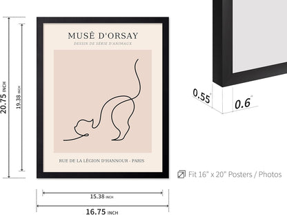 Poster Master Vintage Poster - Retro One Line Cat Drawing Print - Cat Art - Minimal Gift for Men