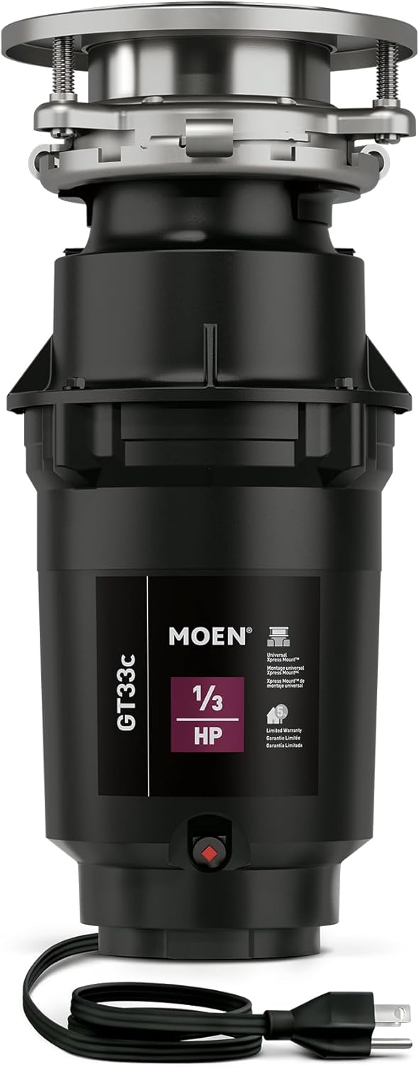 Moen GT33C Lite Series 1/3 Horsepower Continous Feed Garbage Disposal featuring Fast Track