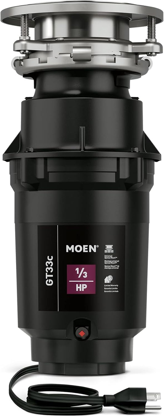 Moen GT33C Lite Series 1/3 Horsepower Continous Feed Garbage Disposal featuring Fast Track