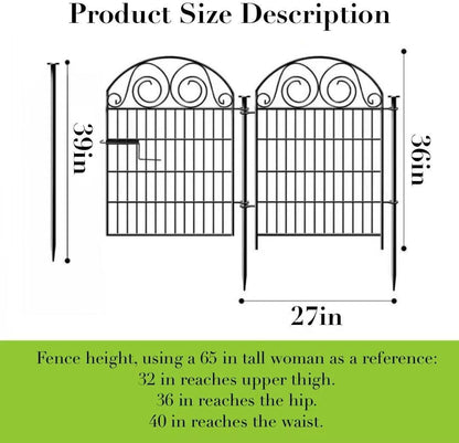 Tall Garden Fencing 36 Inch High, 2 Panels Total Length 4.4 Ft Dog Fence Outdoor for Yard, Dog