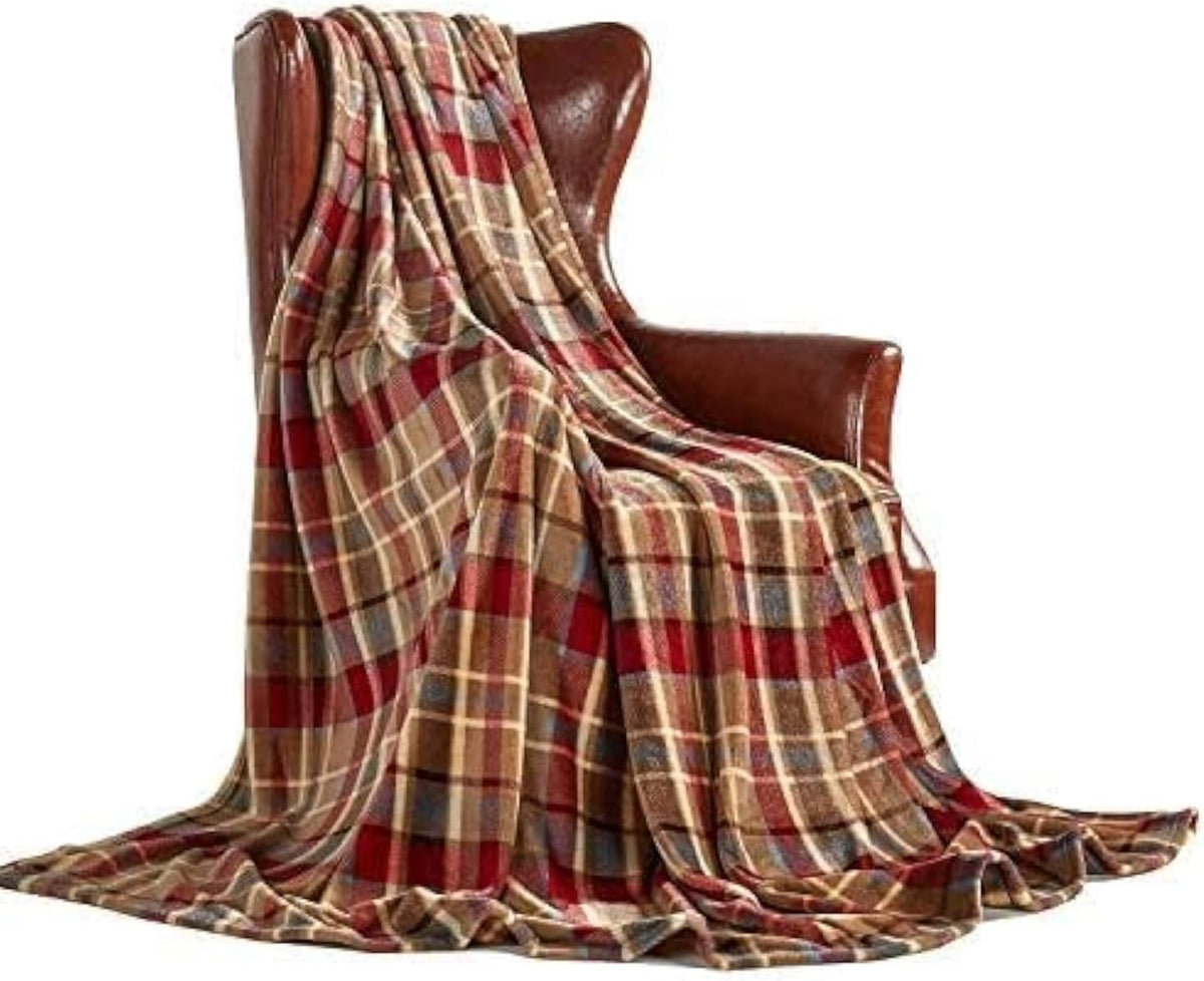 MERRYLIFE Throw Blanket Plaid| Ultra-Plush Soft Colorful | Decorative Couch Travel Love Urban Throw