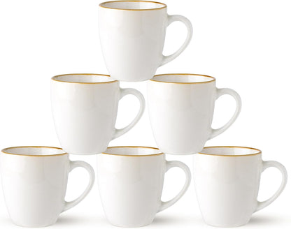 GBHOME Ceramic Coffee Mugs Set of 6, 12oz Stoneware Coffee Mugs Set For Dad Mom Women MEN, Light